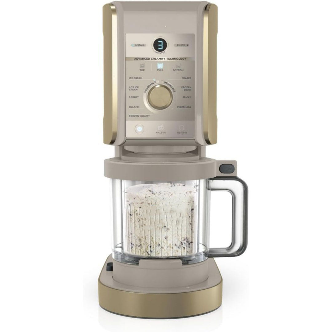 Machine a glace et sorbetiere pour camping en bambou 1800 w 2 l blanc