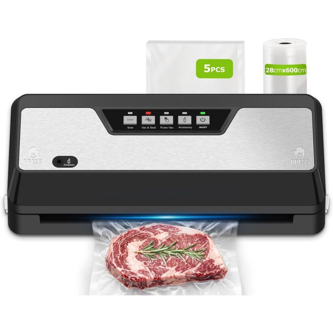 Appareil de mise sous vide en acier inoxydable 1800 w 2 l noir pour camping
